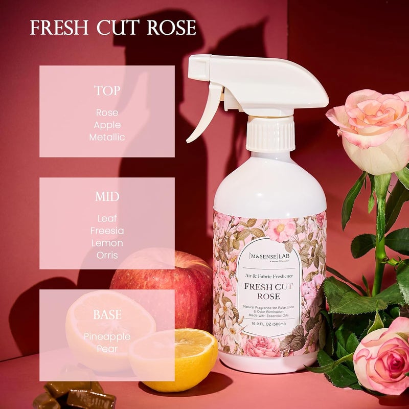 MSENSE ‌ Air & Fabric & Pet Odor Eliminator Spray - 16.9oz Large Size Natural Safe Air Freshener Rose Scented Deodorizer for Home Eliminates Smoke & Musty Smells, Ideal for ‌Dining Room Living Spaces - Image 1